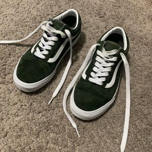 Olive Green Suede Low Top Vans